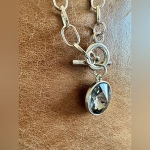 Paparazzi necklace-silver with charcoal gem